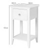 Levede Bedside Table Slim Modern End Table Drawer & Shelf Bedroom White