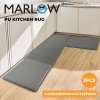 Marlow Kitchen Mat 2Pcs Non Slip Woven Rubber Floor Mat Absorbent Runner Grey