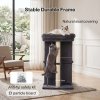 Skylos Cat Tree with Scratching Sisal Post Large Top Perch 2 Condos Dark Grey