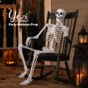 Yezi Halloween Skeleton Life Size 185cm Posable Joints Haunted House Patio White