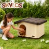 Skylos Plastic Dog House Pet Kennel Shelter for Small Medium Dogs Indoor Outdoor