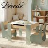 Levede Kids Table and Chair Sets 3-in-1 Study Toy Storage MDF Safe Design Green