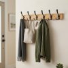 Levede Coat Rack Wall Mounted 6 Triple Hooks Holds Coats & Bags, Hallway Bamboo