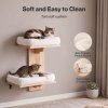 Skylos Cat Wall Shelves 2 Platform Steps Rubber Wood for Cat Climbing White