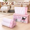 Skylos Cat Litter Bags XL for Standard Trays Heavy Duty Drawstring 30pc Pink