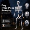 Yezi Halloween Skeleton Life Size 185cm Posable Joints Haunted House Patio White