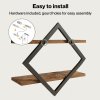 Levede Floating Shelves Hanging Rustic Brown Stylish Wall Storage 2 Set
