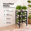 Levede Plant Stand Outdoor 3 Piece Set Carbon Steel Patio Garden Decor Black