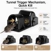 TOQUE Mouse Trap Quick Tunnel Catch Safe Reusable Indoor for Kitchen Black 4pc
