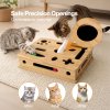 Skylos Cat Nail File Scratcher Large Solid Wood with Toy Balls for Indoor Cats