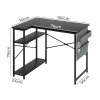Levede L Shaped Gaming Desk with Storage Bag in Black Colour