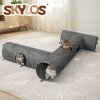 Skylos Large Cat Tunnels 3 Pcs Modular Foldable Linen Tube Kittens Rabbits Toys