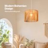 Emitto Lamp Shade Boho Woven Paper Rope Metal Frame Easy Fit Pendant Yellow