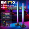 Emitto 2x Smart RGB LED Light Bars Game Ambient Lamps Color Changing Music Timer