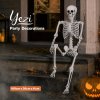 Yezi Halloween Skeleton Life Size 169cm Posable Jointed ABS Spooky Patio White