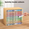 Levede Marker Pen Storage Bamboo 18 Compartment Desk Organiser Craft Stationary