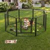 Skylos Dog Pen 8 Pcs Steel 60cm Foldable Indoor Outdoor Pet Enclosure Black