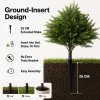 Lambu Artificial Cedar Topiary Balls Set of 2 Ground Spike Patio Garden Green