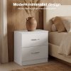 Levede Bedside Table With 2 Drawer Metal Handles Runners White Bedroom Cabinet