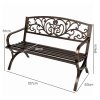 Levede Garden Bench,Butterfly Cast Iron Outdoor Bench,300kg Metal,Bronze