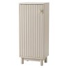 Levede Slim Bathroom Cabinet Tall Fluted Storage Cupboard Adjustable Shelf Cream