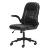 Ergonomic Office Computer Chair PU Leather Swivel Recliner with Flip-Up Armrests