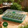 TOQUE Seed Trays 5Pc Clear View With Lids 40 Cell Propagators For Plants Green