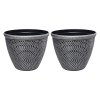 TOQUE 2PCS Plastic Garden Plant Pots 30cm Round Outdoor Planters Drainage Holes