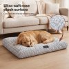 SKYLOS Large Dog Bed Plush Soft Rose Velvet Non-Slip Pet Crate Keneel Mat 3XL