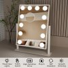 Emitto LED Hollywood Makeup Vanity Mirror Dimmable 3 Colour Lights 31x47cm