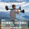 Traderight Metal Detector For Adults 5 Mode DSP LCD Gold IP68 Waterproof Black