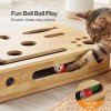 Skylos Cat Nail File Scratcher Large Solid Wood with Toy Balls for Indoor Cats