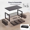 Levede Monitor Riser Desk Organiser with Drawer Metal Monitor Stand Black