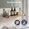 Levede Solid Floating Shelves Wall Mounted Hanging Shelf Set of 2 Rustic 40cm