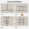 EMITTO Semi Flush Mount Ceiling Light Fixture Matte Black 4 Light E27 Socket