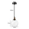 Emitto Ceiling Pendant Light Retro Industrial Glass LampShade Adjustable Cable