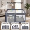 Dekko Baby Playpen 150x180cm Play Mat with 50 Ocean Balls 65cm Safe Height Grey