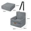 Skylos Dog Booster Car Seat Portable Travel Carrier Bed Basket Pet Puppy Grey
