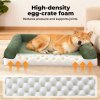 Pet Bed Orthopedic Small Dog Washable Waterproof Corduroy Wear Resistant Green