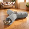Skylos 3-Way Cat Tunnel Foldable Interactive Play Tunnel with Balls Cats Kittens