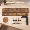 Levede Coat Rack Wall Mounted Shelf 7 Hooks Heavy Duty Entryway Storage Brown