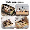 Toque 5 Pcs Bamboo Drawer Organizer Multi-Use Storage Box with Removable Divider