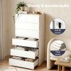 Levede Tall Chest of Drawers White Storage Cabinet for Bedroom Hallway Home