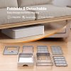 Skylos Cat Litter Box Stainless Steel Enclosed Drawer Odor Control Foldable Grey