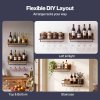 Levede Wall Wine Rack With Glass Holder Floating Wine Shelf Home Bar Storage 2PC