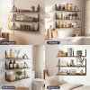 Levede Floating Shelves Wall Wood Rustic with Brackets Vintage Brown Set of 3
