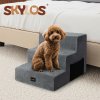 Skylos Dog Steps Pet Stairs Ramp 3 Step for High Bed Sofa Memory Foam Washable