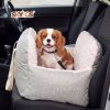 Skylos Dog Car Seat Safe Booster Bed Small Pets Travel Carrier Washable Beige