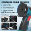 Traderight Mini Cordless Angle Grinder 2 Battery Charger Polishing Cutting 12V