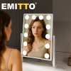 Emitto LED Hollywood Makeup Vanity Mirror Dimmable 3 Colour Lights 31x47cm